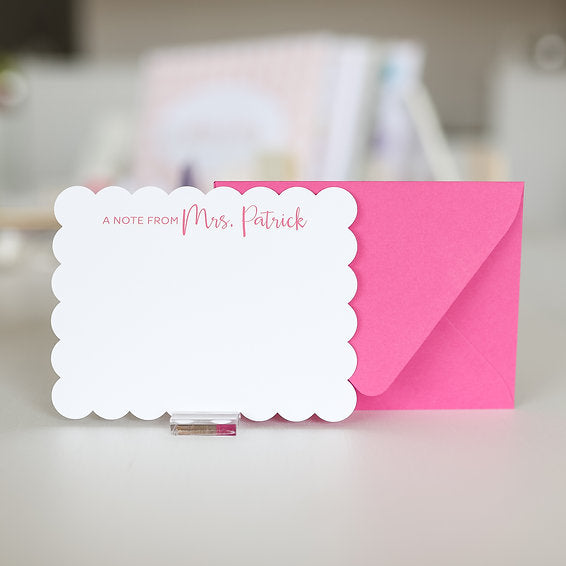 Scalloped Flat Stationery Set (25 Sets)