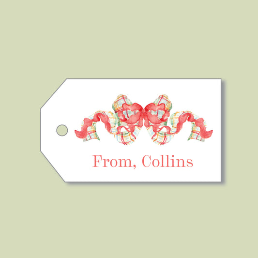 Plaid Bow Gift Tags