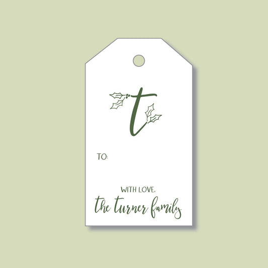 Initial Christmas Gift Tags