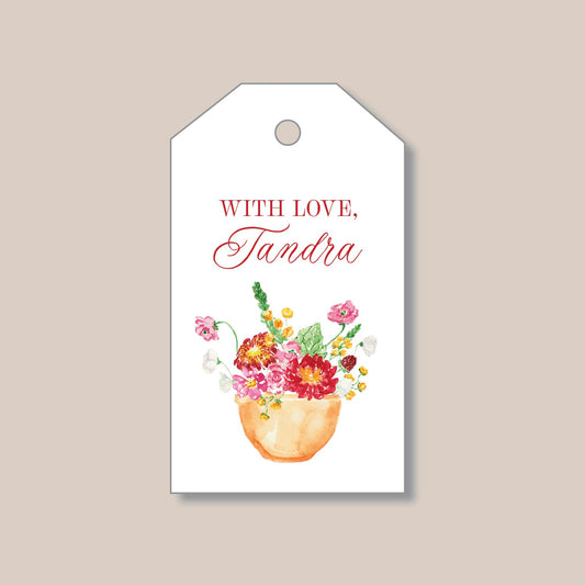 Floral Basket Gift Tags