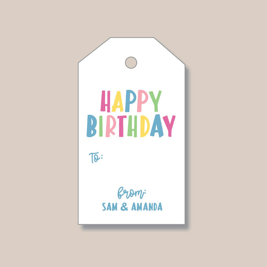 Bright Birthday Gift Tags