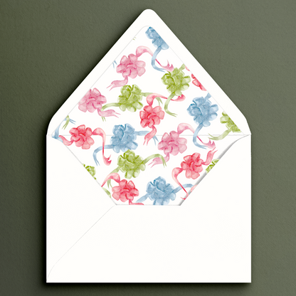 Ribbons and Swirls Christmas Card