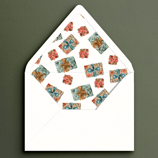 Woodsy Christmas Envelope Liner